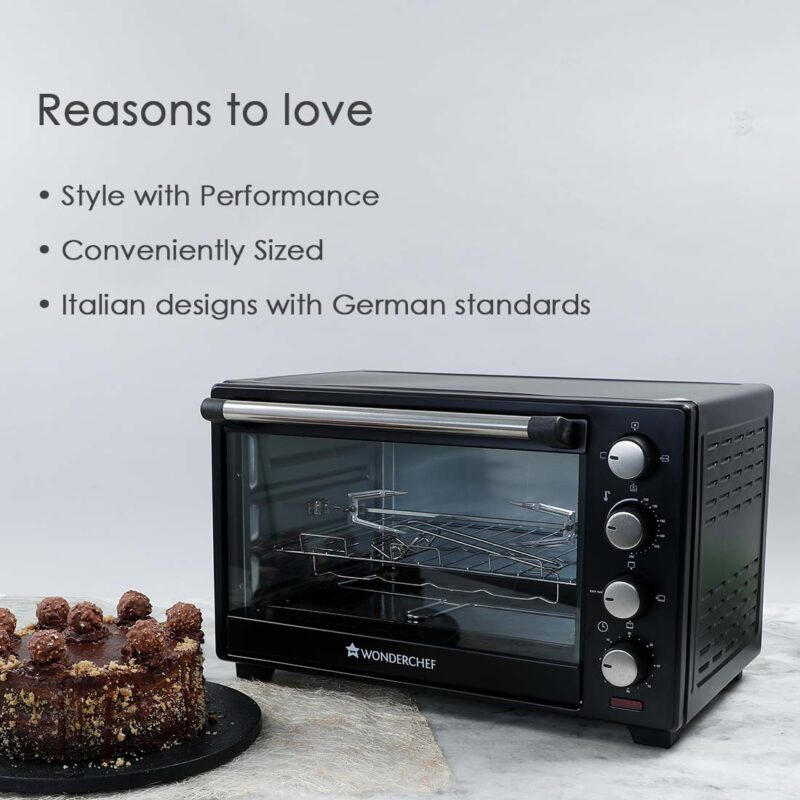 Wonderchef Renewed Oven Toaster Griller (OTG) - 28L | Black with Rotisserie | Auto-shut off | Heat-resistant Tempered Glass | Multi-stage Heat Selection - Image 15