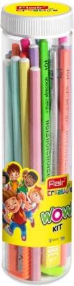 Flair Creative Series Wow Smart Kit jar - Beautiful Design with Free Writing Effort - 29 Multicolor Items Available - Ideal for Writing Coloring, Shading -Use for Home, School & Office -Pack of 2Jars