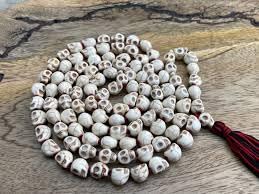 RDK SON'S Goddess KALI Nar Mund Knotted Mala ROSARY Carved Skull 72+1 Prayer Beads, 10 mm size Mala Rosary Yoga Prayer Healing Meditation| Hindu Spiritual Jewelry - Image 3