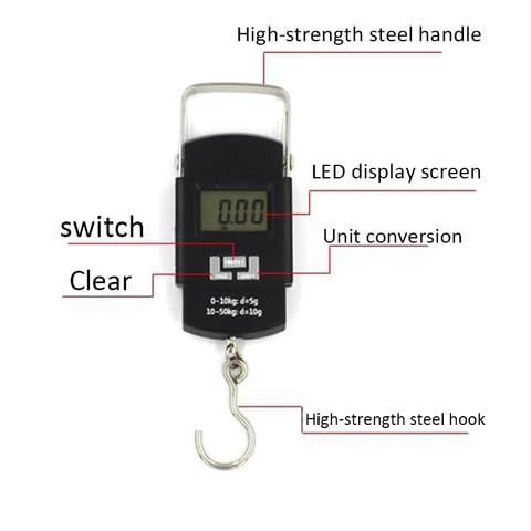HAVAA Electronic 50Kgs Digital Luggage Weighing Scale (6 Month Warranty) - Black | Bag Weighing Scale for Luggage | Weight Machine for Luggage With 2 Batteries - Image 5