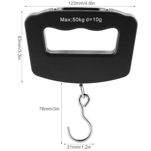 TRIDEO 15 YEARS WARRANTY Electronic Portable Digital LED Screen Luggage Weighing Scale|Baggage Weight Scale|with Hook for Travel, Fish Weighing, Black - Image 4