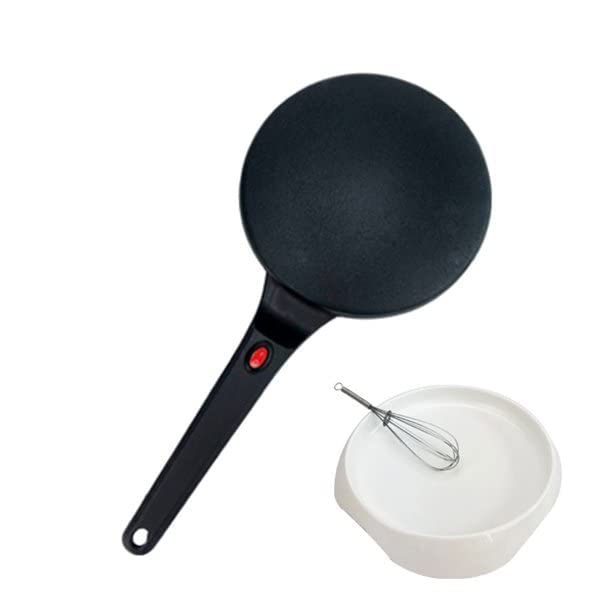 Ameedarshan Electric Crepe Maker Dosa Maker Auto Power Off|Portable Crepe Maker With Non-Stick Dipping Plate And Egg Whisk|Easy To Use For Pancakes,Chapati,Chilla,Dosa,Egg Beater ,Black,600W - Image 3