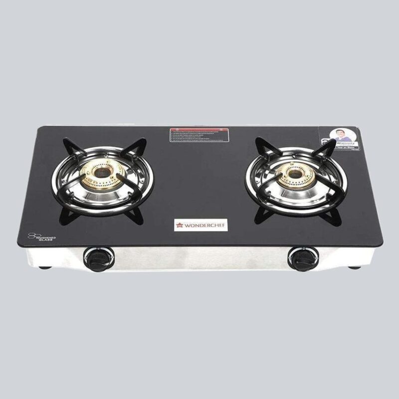 Zest 2 Burner Glass Cooktop,  Black 7mm Toughened Glass with 1 Year Warranty, Ergonomic Knobs, Efficient Brass Burners, Stainless-steel Spill Tray, Manual Ignition - Image 15