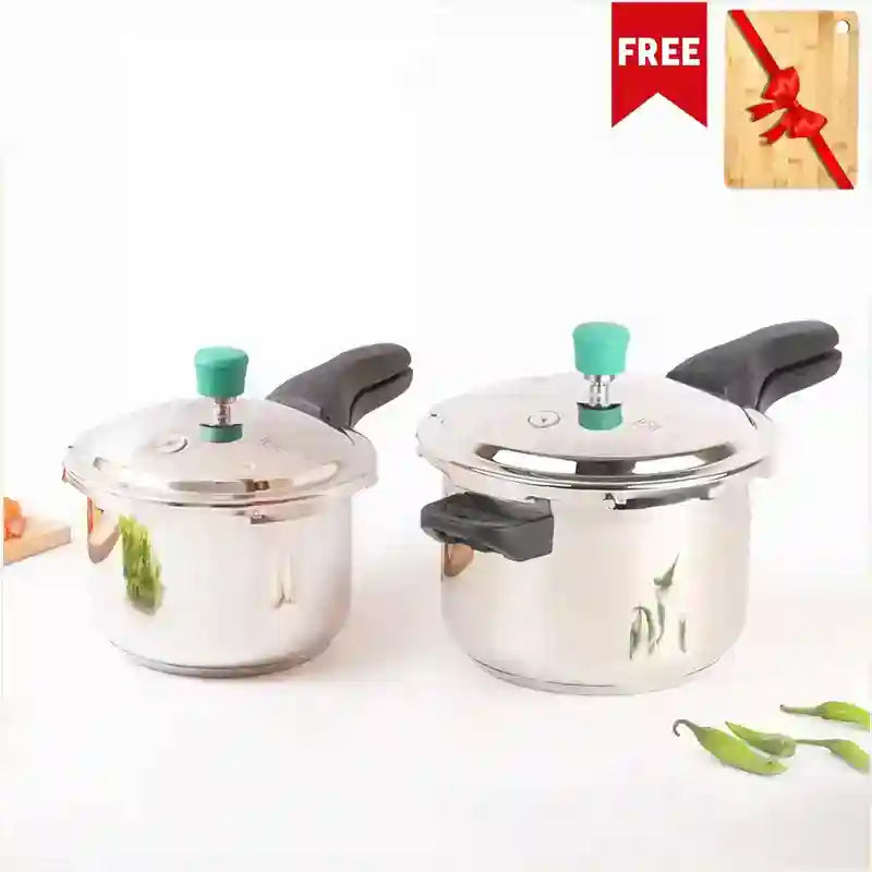 3L+ 4.5L QuicKooker Stainless Steel Pressure Cooker Combo+ Free ₹600 Wood Chopping Board, Premium Quality, Tri-ply (3 Layer) Heavy Bottom, 3Yr Warranty, ISI Certified, Induction & Gas - Image 12