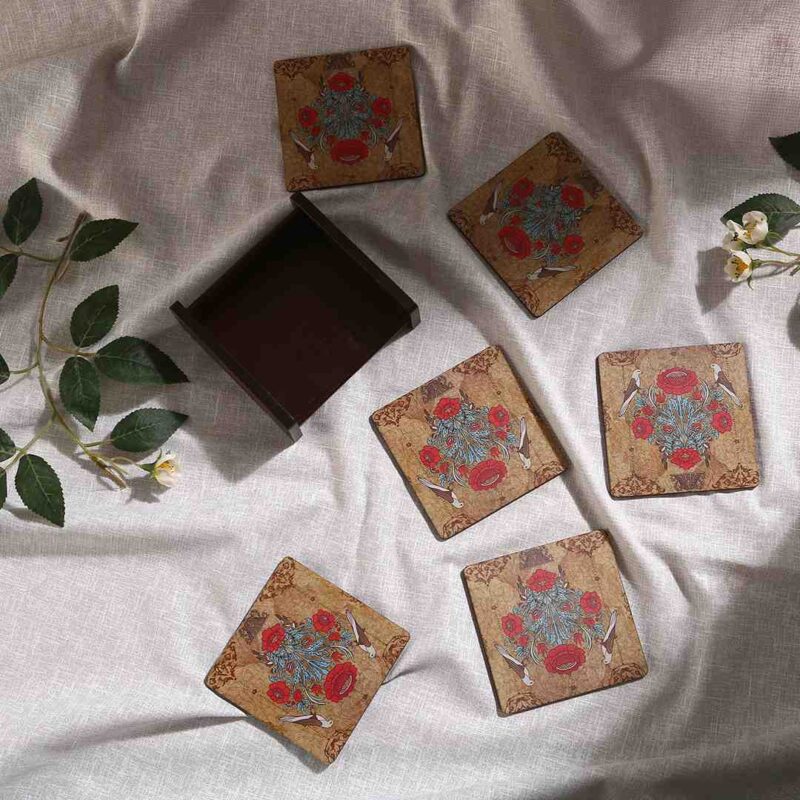 Casablanca Damask Motif Coaster - Set of 6 - Image 2