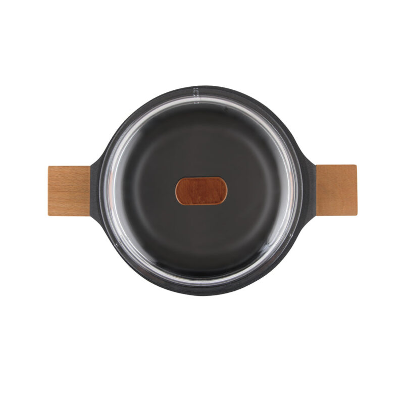 Caesar Non-Stick Casserole with Lid, German Beechwood Handle, Pure Grade Aluminium, Induction Bottom, 5 mm, Black,  5 Years Warranty - Image 4