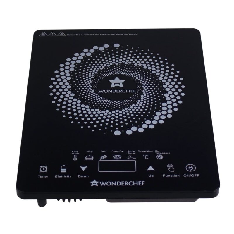 Easy Cook Hot Plate Infrared Cooktop with Feather Touch Control & 6 Power Settings|2200 Watt Induction Cooktop|Pre-set Menus for Soups, Curries, Dals, Saute Masala|Crystal Glass Top Surface| LED Digital Panel | Smart Touch Buttons| 1 Year Warranty - Image 3