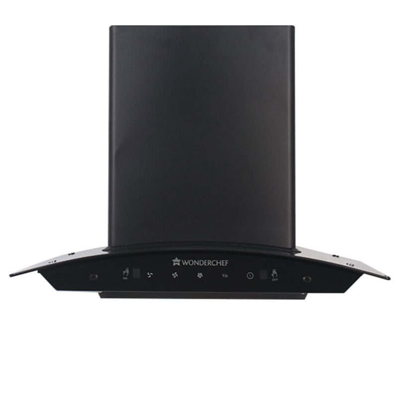 Wonderchef Renewed Ultima 60cm 1200 m3/hr Auto Clean Curved Glass Chimney | Baffle Filter | 1200M3/Hr powerful suction | Touch + 3 speed Motion Sensor control | Low Noise | 1 Year Warranty - Image 3