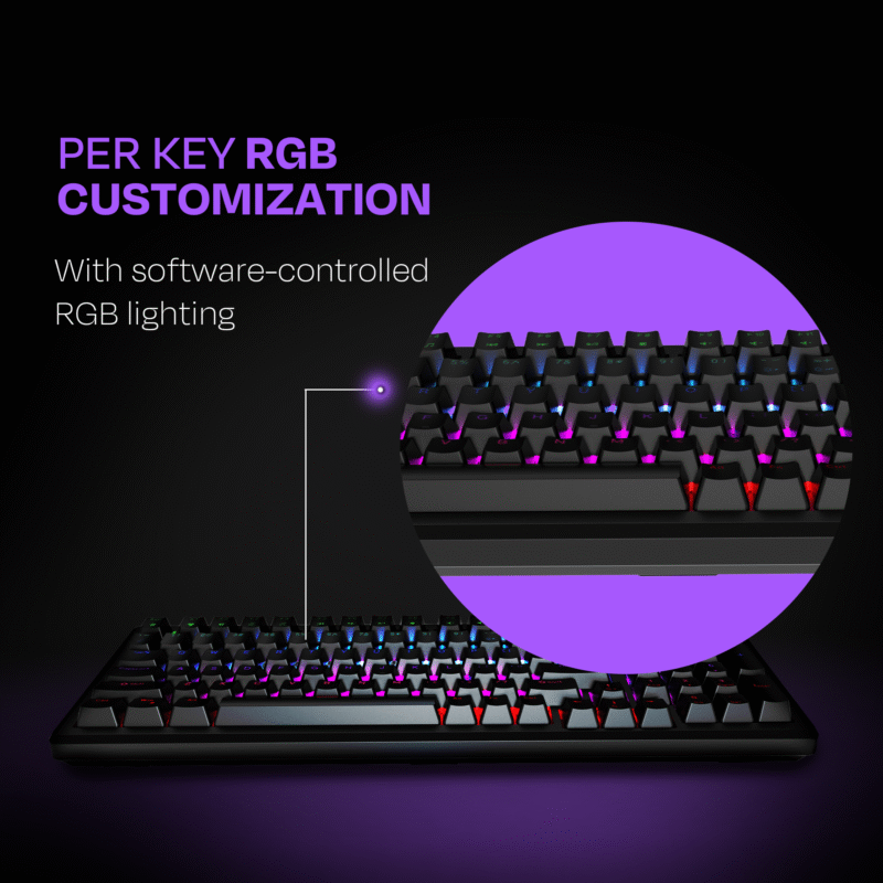 Hive Full-Size All Black Wired Gaming Keyboard - Image 2