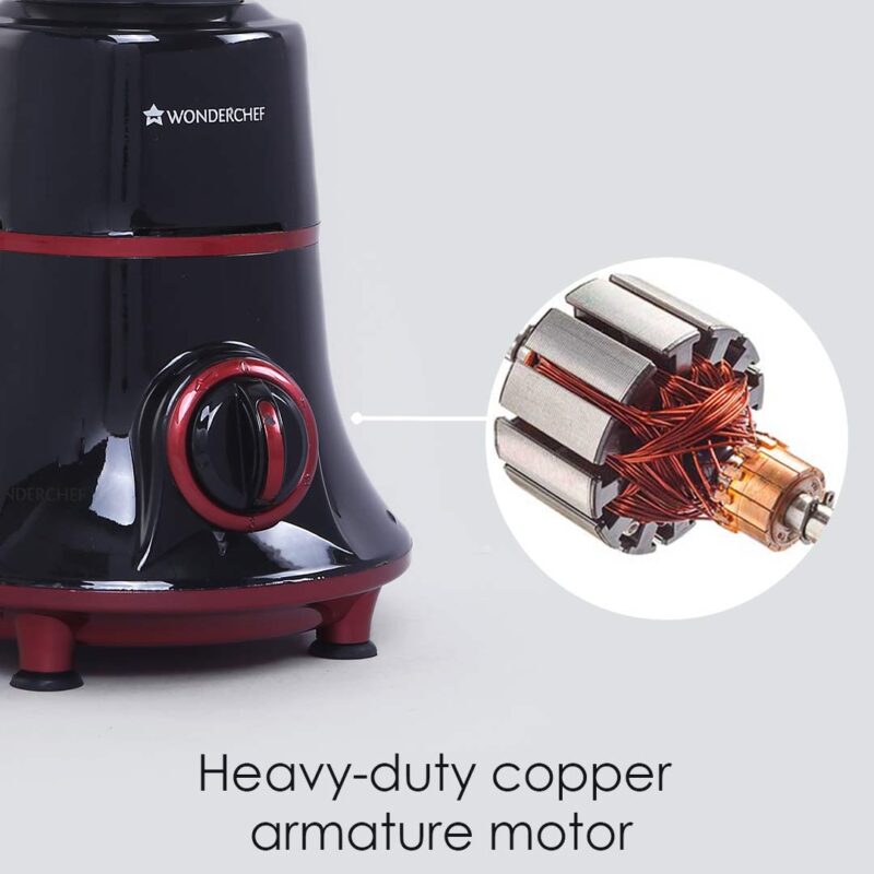 Wonderchef Renewed Glory Mixer Grinder | 750W | 4 Stainless Steel Jars and Anti-rust Stainless Steel Blades | Ergonomic Handles - Image 3