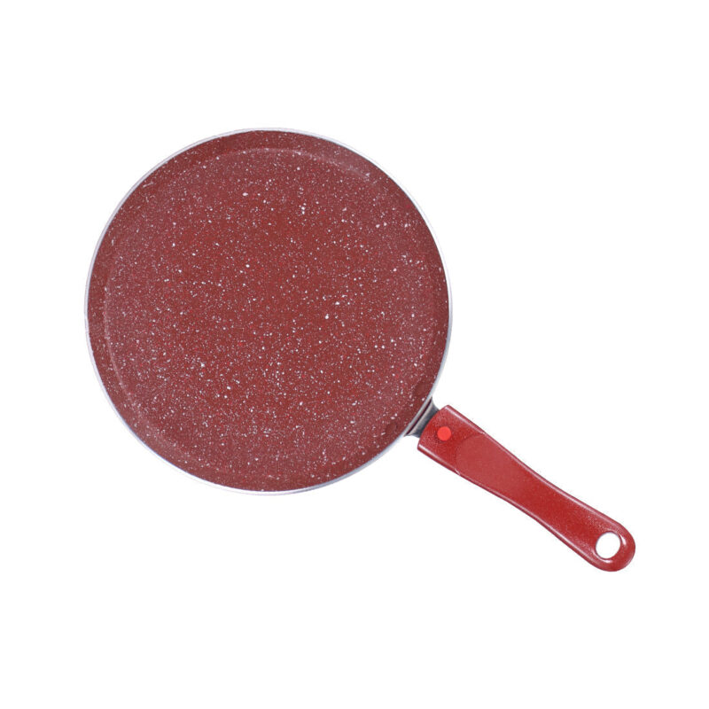 Ruby Plus Cookware Set, 4pc (Dosa Tawa, Fry Pan, Kadhai with Lid), Induction Friendly, Virgin Aluminum, PFOA/Heavy metal free, 2 Years Warranty, Dark Red - Image 2