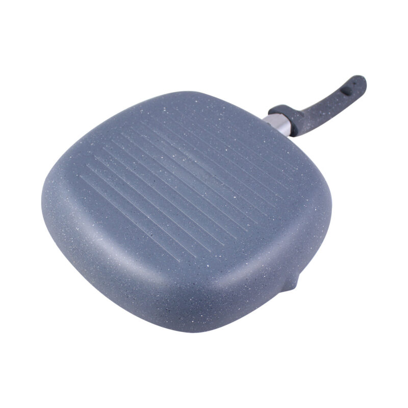 Granite 20 cm Non-Stick Grill Pan | Soft-Touch Handles | Virgin Grade Aluminium | PFOA & Heavy Metals Free | 3.5 mm thickness | Grill Pan Non-Stick | 1.35 liters | 2 Years Warranty | Grey - Image 4