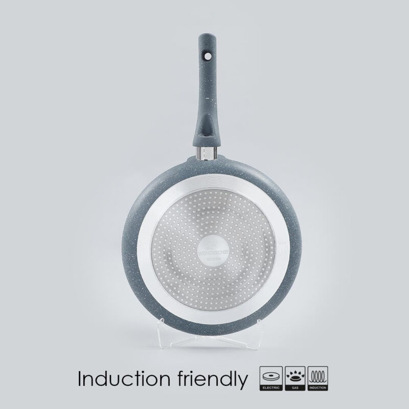 Granite 28cm Non-Stick Dosa Tawa | Induction Bottom | Soft-Touch Handles | Virgin Aluminium | PFOA/Heavy Metals Free | 3.5mm | 2 Year Warranty | Grey - Image 2