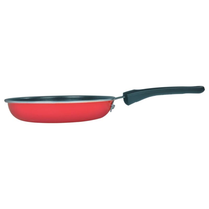 Little Samson Bachelor Non-stick Cookware Set, 3Pc (Wok, Sauce Pan, Fry Pan), Induction Friendly, Soft Touch Handle, Steel, 2 Years Warranty, Red - Image 6
