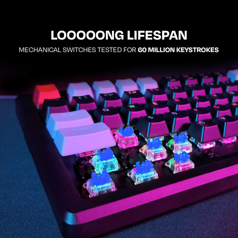 Hive Black - Purple Wired Gaming Keyboard - Image 4