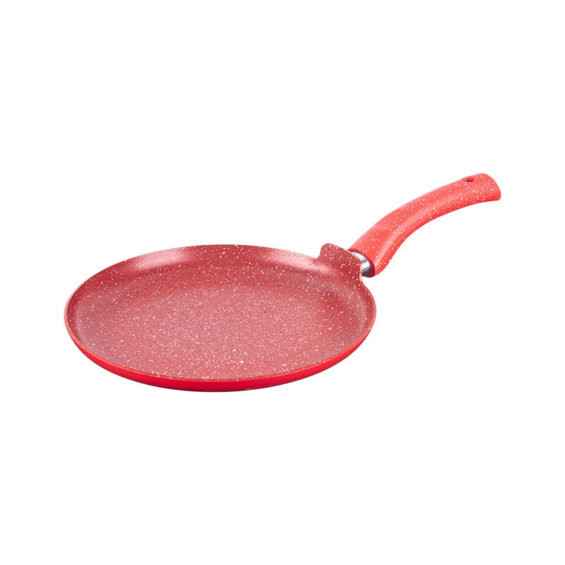 Granite Non-stick Cookware Set, 4Pc (Frying Pan With Lid, Wok, Dosa Tawa), Induction Bottom, Pure Grade Aluminium, PFOA, 3.5mm, 2 Years Warranty, Red - Image 5