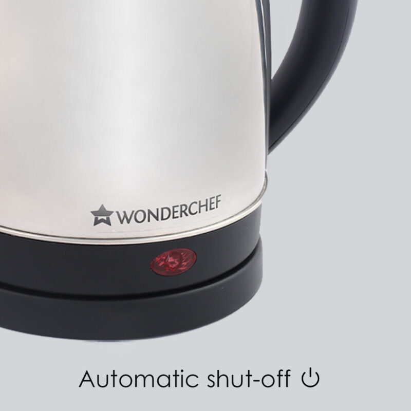 Prato Automatic Stainless Steel Cordless Electric Kettle, 1.5 Litres, Built-in Metal Filter, 304 Stainless Steel Interior, Ergonomic Handle Design, 1000W, 2 Years Warranty - Image 4