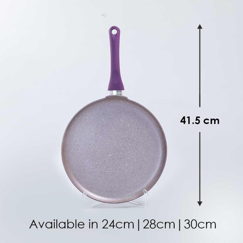 Wonderchef Renewed Royal Velvet 24cm Non-Stick Dosa Tawa | Induction Bottom | Soft-Touch Handle | Virgin Grade Aluminium | 3mm Thick | PFOA and Heavy Metals Free - Image 3