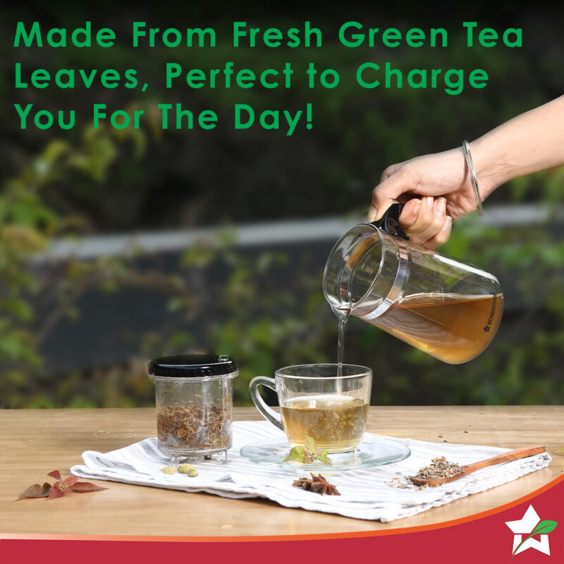 Misaki Tea Infuser, Borosilicate glass, Stainless Steel infuser, Perfect Green Tea - Image 2