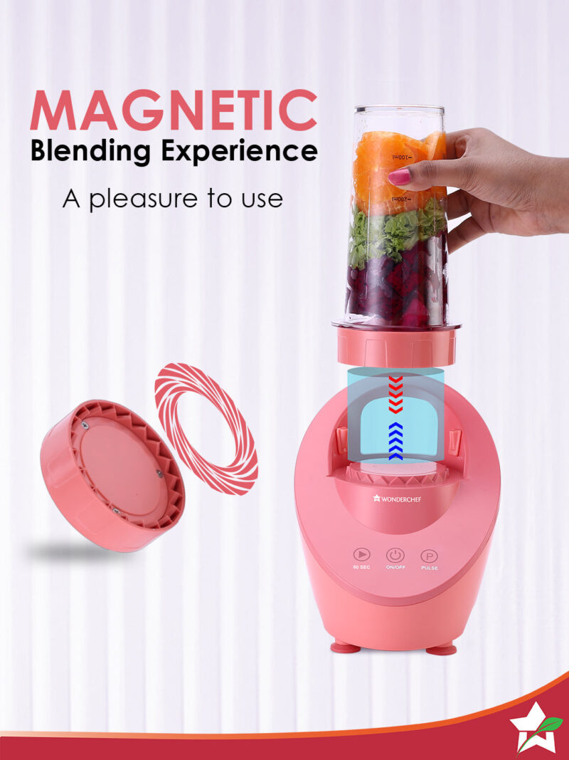 Magneto Blender | Smoothie & Juice Maker | World’s Safest with Magnetic Induction Tech | Variable Speed | Automatic with 60-sec auto-stop | Portable with Sipper Jar | 2-Year Warranty - Image 2