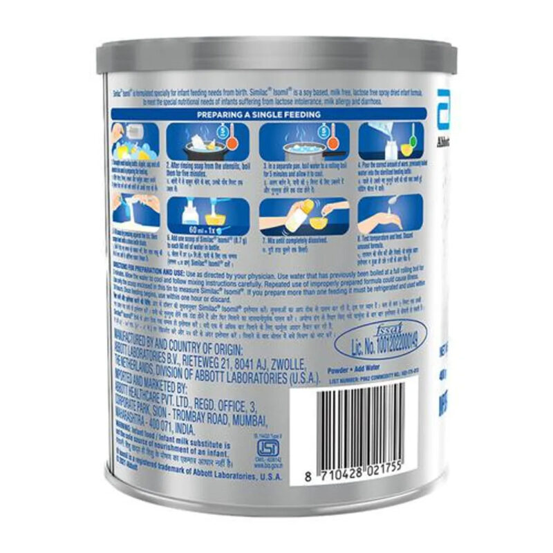 Similac Isomil Soy Based Lactose Free Infant Formula Up To 24 Months, 400 g Tin - Image 2