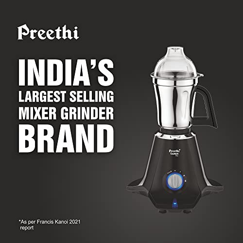 Preethi Taurus Pro MG-256 Mixer Grinder, Black, 3 Jars,Powerful 1000 Watt motor for perfect grinding in 90 sec, Shock proof ABS Plastic Body, 5 Yr Motor Warranty & Lifelong Free Service - Image 8