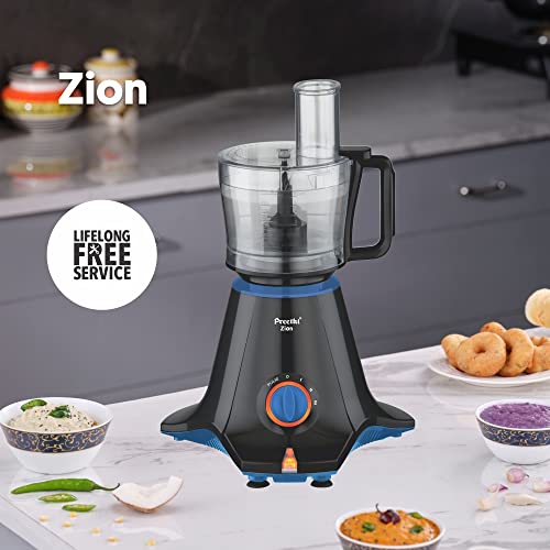 Preethi Zion MG-227 mixer grinder 750 watt Black, 4 jars - master chef food processor jar and flexi lid, Vega W5 motor with 2yr Guarantee & Lifelong Free Service, Standard - Image 2