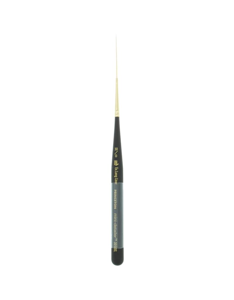 Princeton Decorative Miniatures - Series 3050 Artist Paint Brush | Mini-Detailer Brushes for Watercolour, Acrylic & Gouache | Extra Long Liner, Size: 30/0