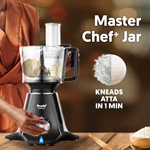 Preethi Zodiac MG-218 mixer grinder, 750 watt, Black/Light Grey, 5 jars - 3 In 1 insta fresh juicer Jar & Master chef food processor Jar, Vega W5 motor with 5yr Warranty - Image 2