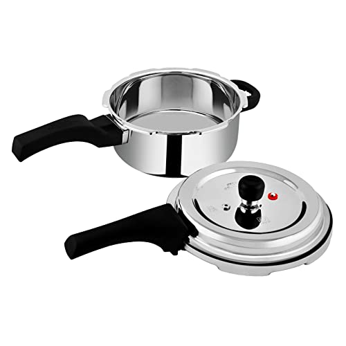 Prestige 3L Svachh Deluxe Alpha stainless steel Pressure Cooker|Outer lid|3-4 personsl|Deep lid for spillage control|Gas & induction compatible|Controlled GasketRelease System|Silver|10 years warranty - Image 8