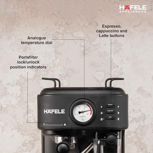 Hafele U-Kaffee Plus Coffee Machine, 15-Bar Pump Pressure, Single/ Double Espresso, Cappuccino & Latte,Removable Milk Tank (600 ml), Seamless Frother System, Thermoblock Technology, 1250W - Image 5