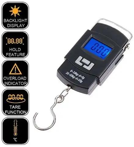 HAVAA Electronic 50Kgs Digital Luggage Weighing Scale (6 Month Warranty) - Black | Bag Weighing Scale for Luggage | Weight Machine for Luggage With 2 Batteries - Image 7