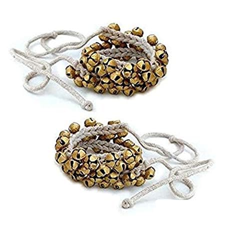 UAPAN Brass Ghungroo White cotton string Bells (1.6 CM, 25+25, pack of 5 Pair) - Image 3