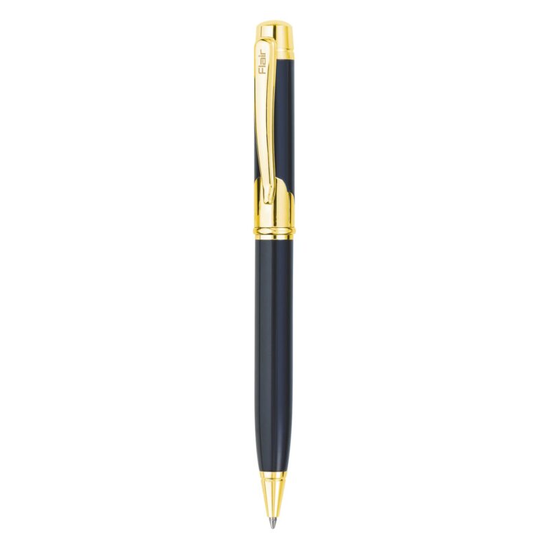 FLAIR Platinum Series Violin Ball Pen Blister Pack - Swiss Tip Technology With Twist Mechanism - Classic Design With Smooth Writing Experience - Durable & Refillable Pen - Blue Ink, Pack Of 1