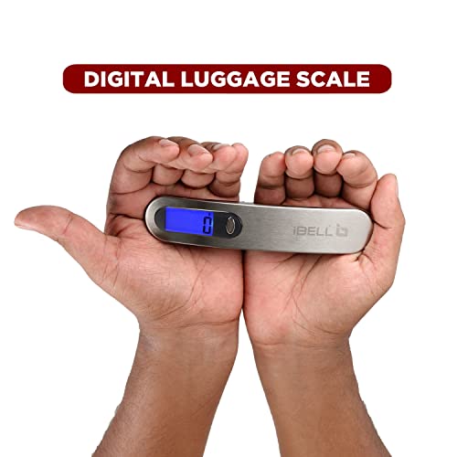 iBELL Premium Stainless Steel Weight Machine For Luggage Weighing Scale, Portable, 50 KG, Hook Type With Digital LED Screen & Tare Function, LS5010M (Silver) - Image 4