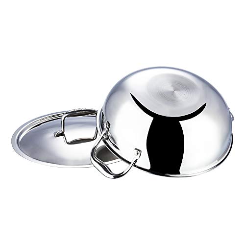 Vinod Platinum Triply Stainless Steel Extra Deep Kadai with Stainless Steel Lid 3.2 litres (24 cm Diameter) Silver (Induction and Gas Stove Friendly) - Image 6