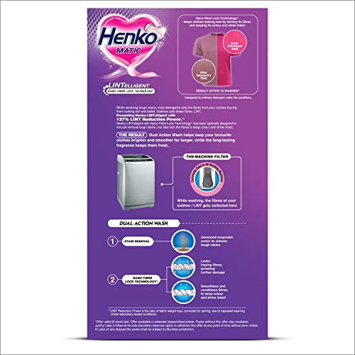 Henko Matic Top Load Detergent Powder 4KG + 2KG | Laundry Detergent Powder For Effectively Removes Tough Stains | Top Load Detergent Powder with Nano Fibre Lock Technology (4KG + 2 KG) - Image 6