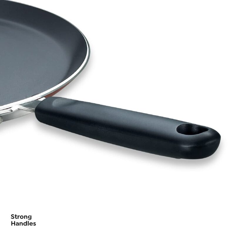 TTK Prestige OMG DLX Omni Induction Base Non-Stick Aluminium Tawa, 280mm, Red - Image 4