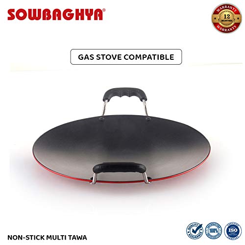 SOWBAGHYA Non Stick Concave Multi Tawa - 3.2mm Thickness (30cm Dia, Black) | Non-Stick Induction Friendly Concave Tawa | for Dosa, Roti, Chapati Tawa | Residue Free - Image 5