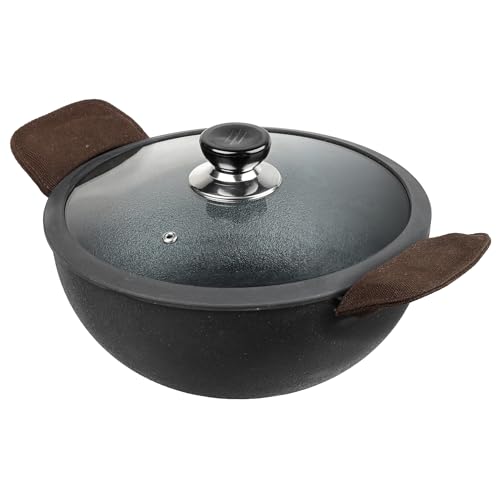 Vinod Legacy Pre-Seasoned Cast Iron Kadai with Lid 4.3 L Capacity (26 cm Diameter) - Induction and Gas Stove Friendly, Black - Image 8