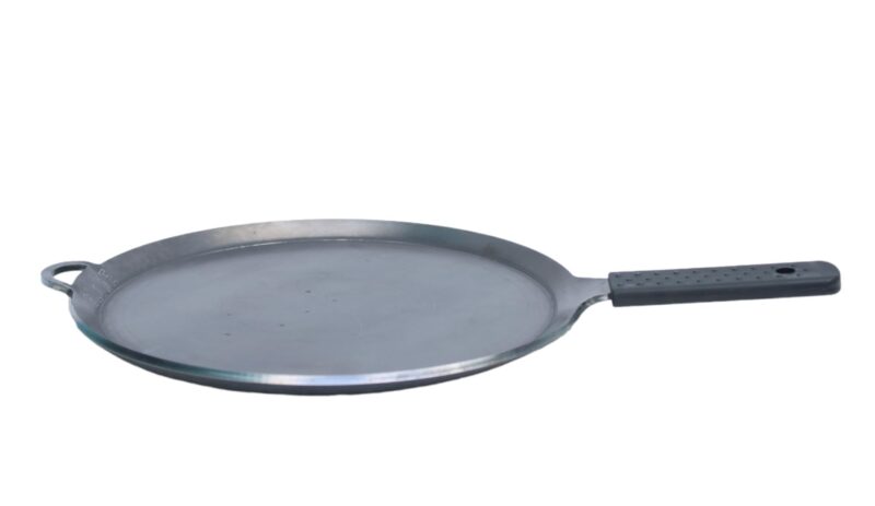 MYNAKSHA Iron Nonstick Crepe Pan/10inch Skillet Pan/Dosa Tawa Tortilla Pan/Induction Griddle Comal Pancake Pan - Image 4