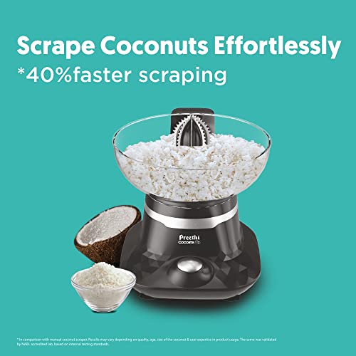 Preethi Cocosta Kp001 Coconut Scraper&Citrus Juicer,100% Safe Dual Protection Scraper With Safety Switch&Silicon Cap,Spillage Free Collection Bowl,100 Watt,2Yr Guarantee, - Image 4
