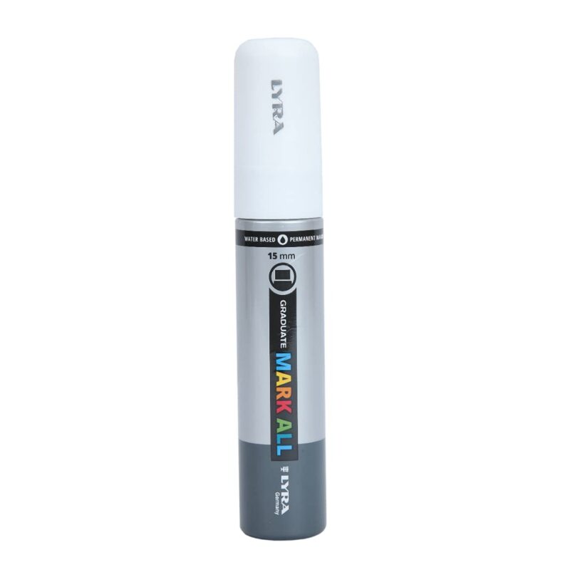 Lyra Graduate Mark All 15.0mm Permanent Art Marker (White, Pack of 1)