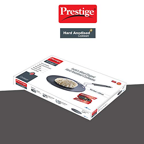 Prestige Hard Anodised Plus Cookware Induction Base Roti Tawa | Black | 22.5cm | Perma-Cool Handles | Wide Base | Hand Washable - Image 3