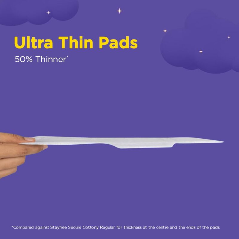Stayfree Dry Max XXL | 42 Pads | All Night XXL Dry Cover Sanitary Pads for Women | Convert Heavy flow into Gel | Odour Control | Absorbs 2x more with wider back | Superior Dry feel | Ultra Thin Pads | - Image 2