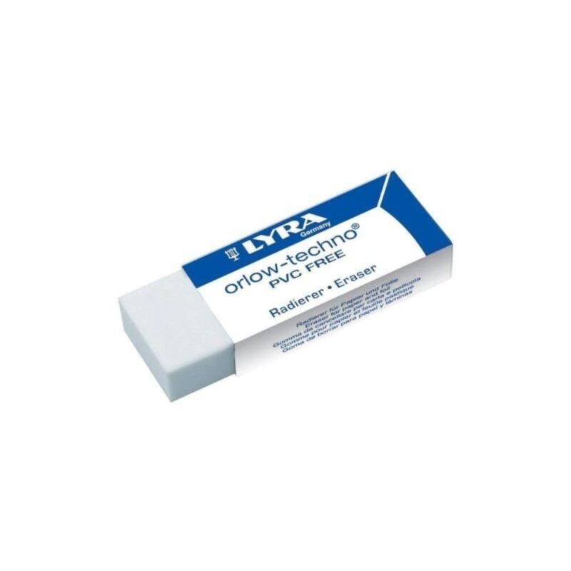 Lyra Orlow-Techno PVC Free Eraser | Contains 20 pcs Erasers | White Dust Free Eraser Set for Artist, Kids, School Supply and Office | Pack of 20
