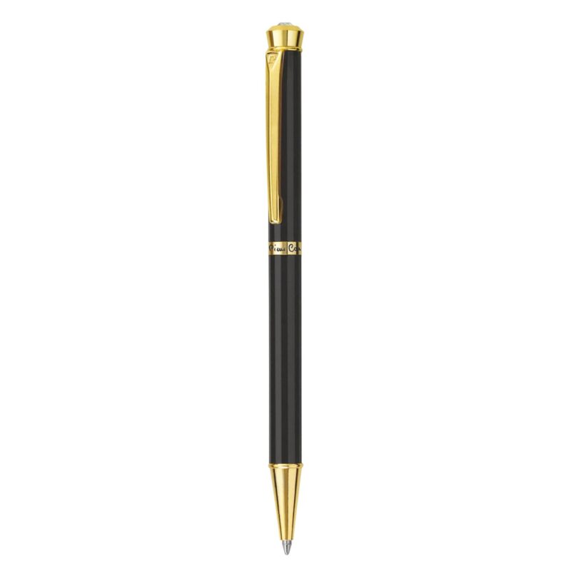 Pierre Cardin Jewel Black Chrome Ball Pen ,- Blue, Pack Of 1