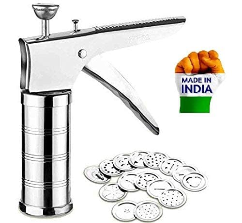 Multipurpose Kitchen Press - FarHaven - Idiyappam, Chakli Maker Machine | Multi-Purpose Noodles, Sev, Murukku & Namkeen Maker for Home, Easy to use – 15 Jalis & Icing Nozzles Included (White) - Image 2