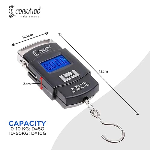 Cockatoo Luggage-Guard Luggage Weighing Scale With Led Screen, Electronic Portable Fishing Hook Type Weighing Scale, Limit-Upto 50 Kg - Image 2