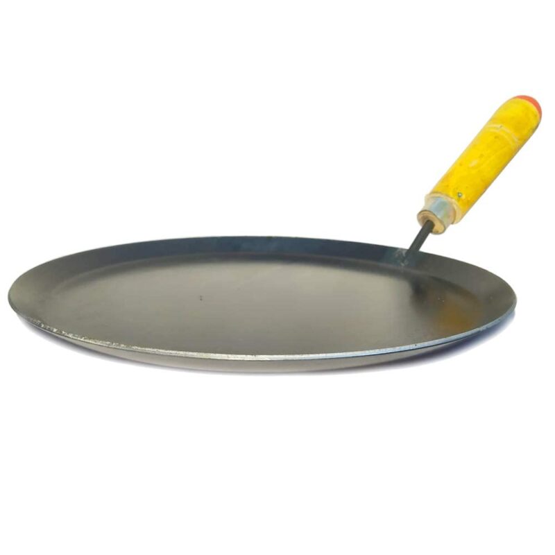 Madurai ARTISANS Club - Pure Iron DOSA/ROTI - KALLU/TAWA -with Wooden Handle (Black Color) (Flat TAWA - Wooden Handle) - Image 5